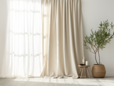 Beige linen curtains