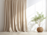Beige linen curtains