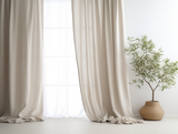 Beige linen curtains