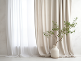 Beige linen curtains