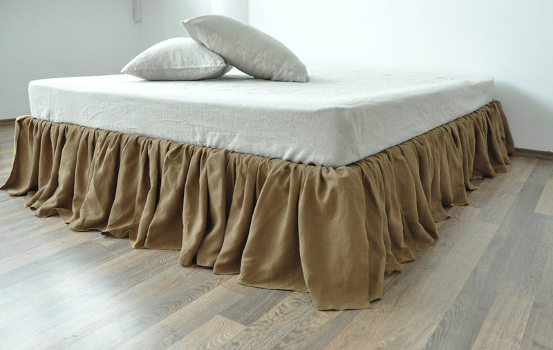 Linen bed skirt