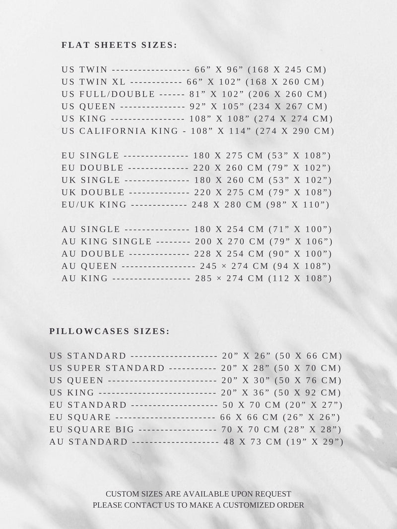 Flat sheet with or without pillowcases