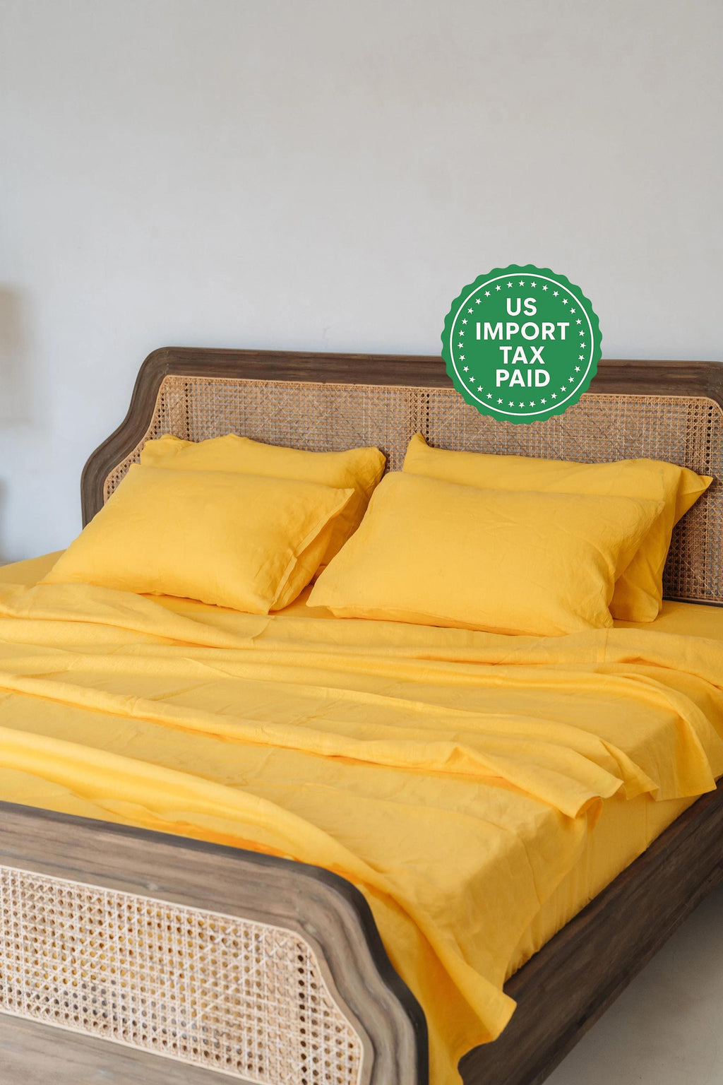 READY TO SHIP 1 Bright yellow linen pillowcase Yellow pillow cover King Queen Standard Euro Decorative Lumbar, Custom size Envelope closure