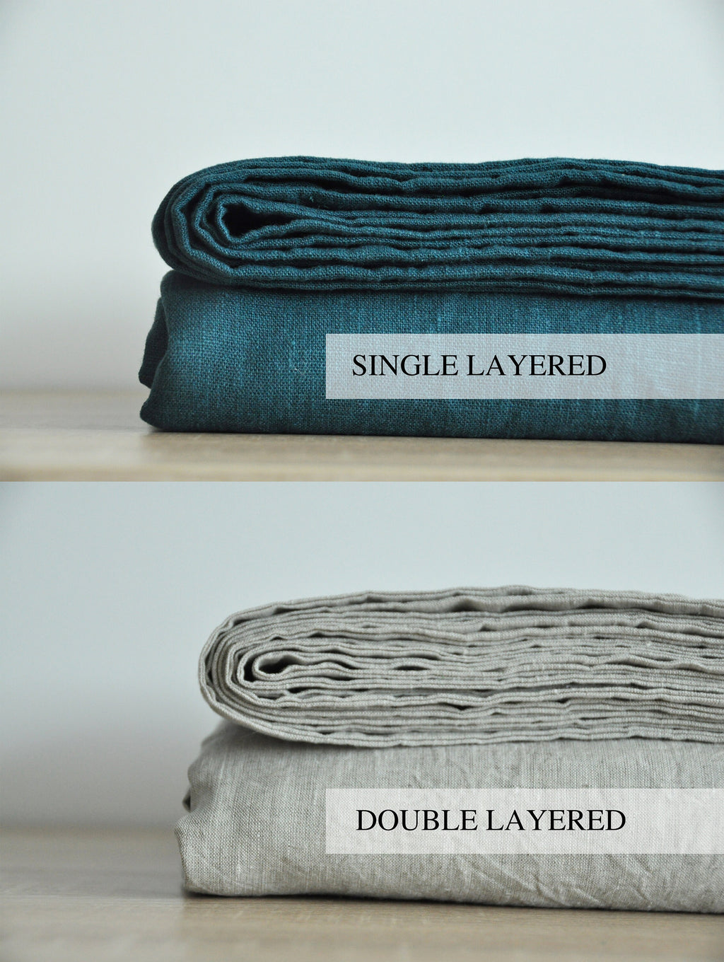 READY TO SHIP Sea wave linen coverlet Blue double layered linen coverlet Stonewashed Medium weight blanket Summer blanket