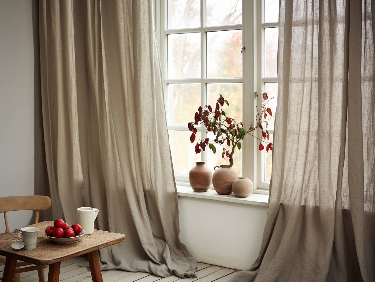 Undyed curtains