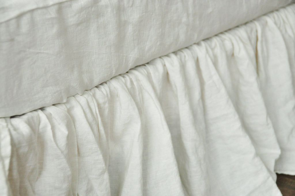 Linen bed skirt