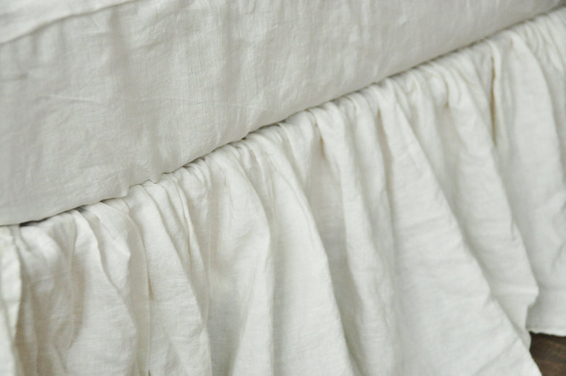 Linen bed skirt