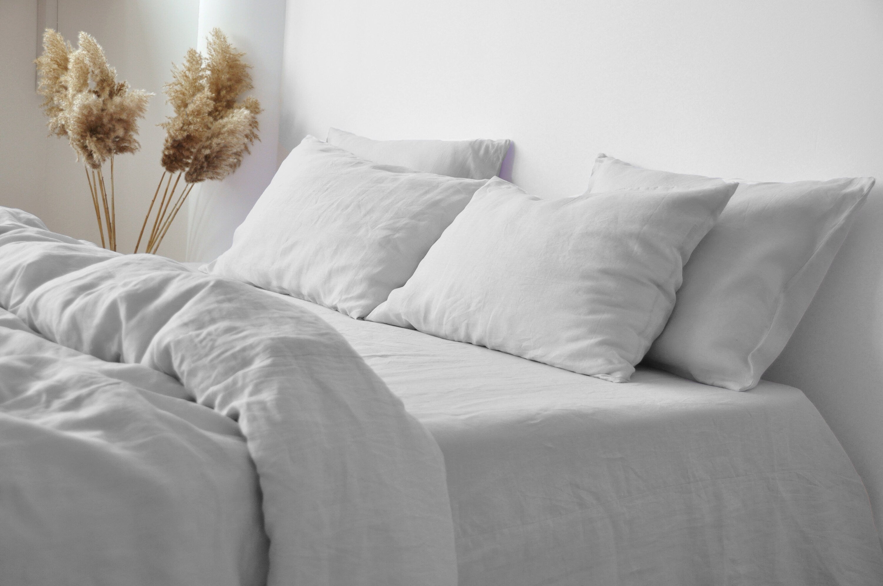 READY TO SHIP Light gray linen pillowcase 1 Custom gray pillow cover King Queen Standard Euro Decorative Square Lumbar size Envelope closure