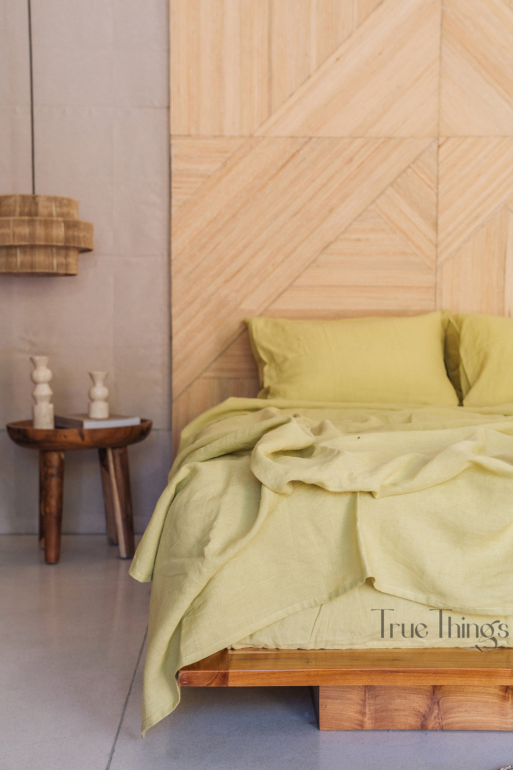 REАDY TO SHIP 1 Chartreuse yellow linen fitted sheet 1 Fitted sheet Softened linen sheet Stonewashed linen Linen bed sheet