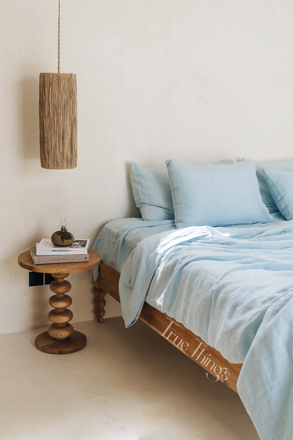 READY TO SHIP from Florida Sky Blue Linen Pillowcase, Envelope Closure, Euro, King, Queen, Standard