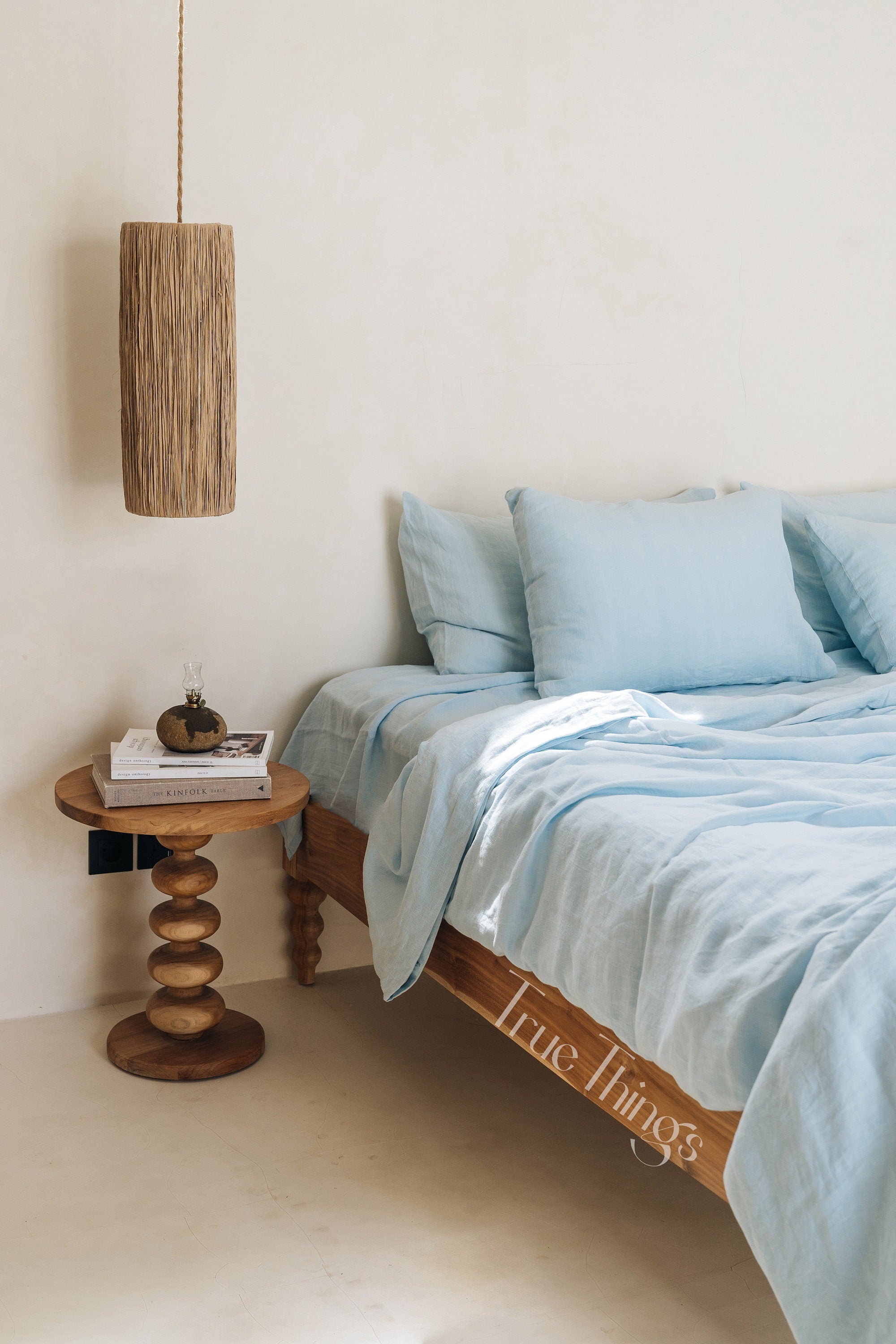 READY TO SHIP from Florida 2 Sky blue linen pillowcase Light blue pillow cover King Queen Standard Euro Decorative, Custom Envelope closure