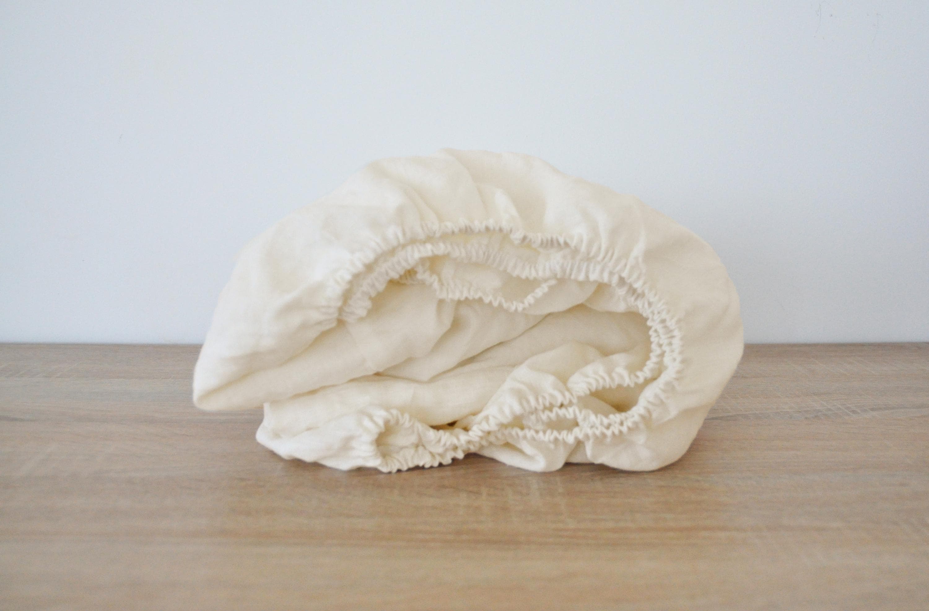 READY TO SHIP from Florida 1 Ivory linen fitted sheet Fitted sheet Softened linen sheet Stonewashed linen Linen bedsheet Deep pocket King