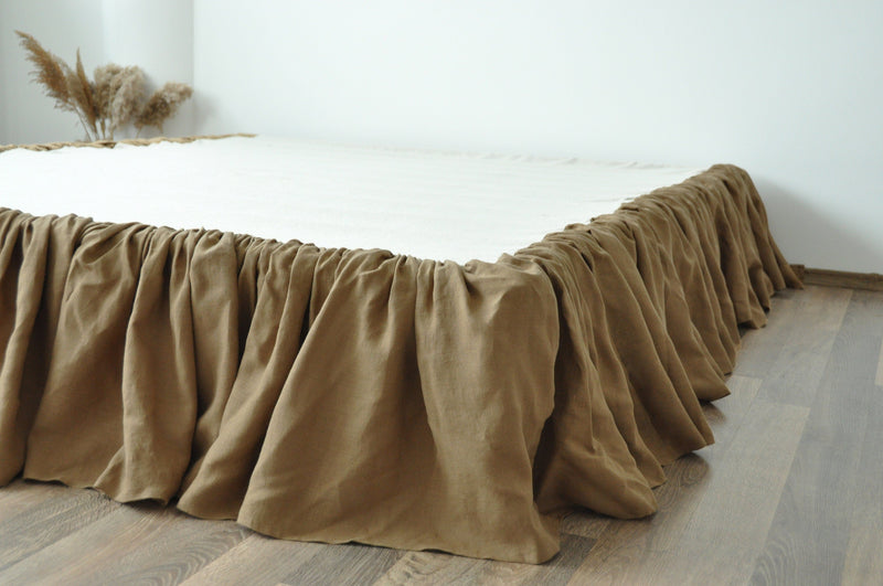 Linen bed skirt