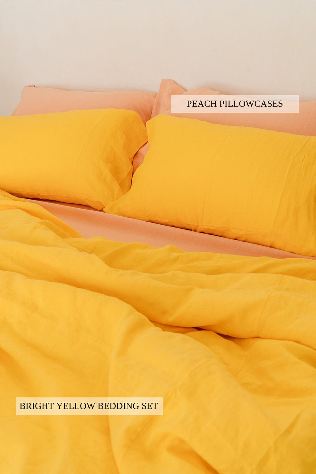 READY TO SHIP 1 Bright yellow linen pillowcase Yellow pillow cover King Queen Standard Euro Decorative Lumbar, Custom size Envelope closure