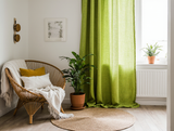 Chartreuse green linen curtains