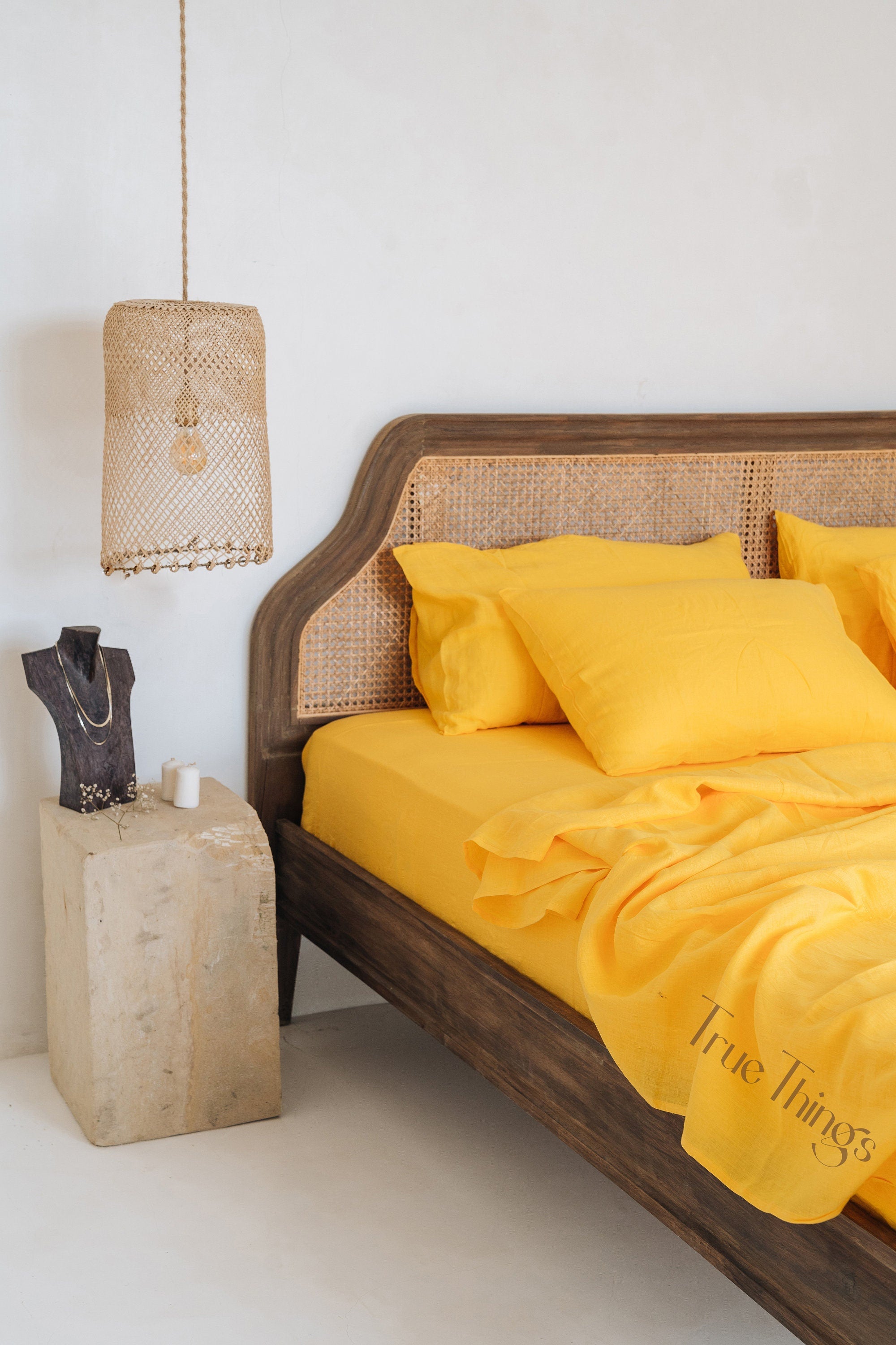 READY TO SHIP 1 Bright yellow linen pillowcase Yellow pillow cover King Queen Standard Euro Decorative Lumbar, Custom size Envelope closure