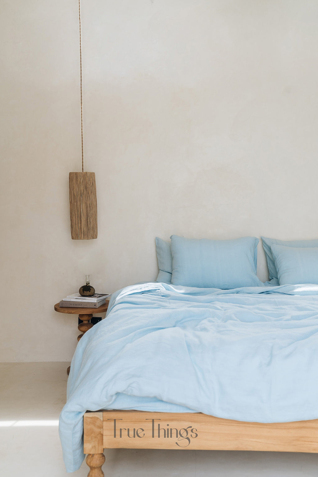 READY TO SHIP from Florida Sky Blue Linen Pillowcase, Envelope Closure, Euro, King, Queen, Standard