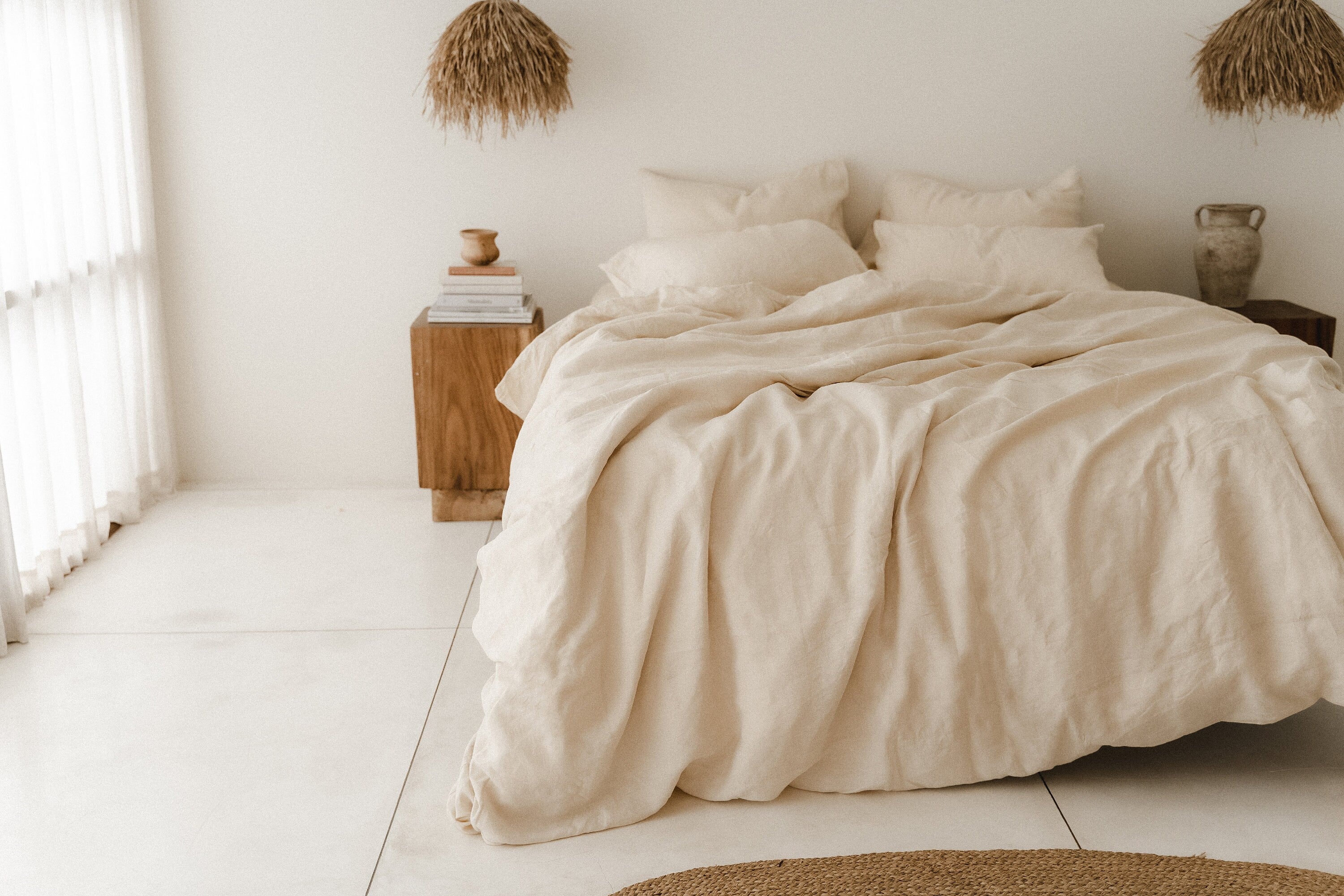 READY TO SHIP 2 Beige linen pillowcase Beige pillow cover King Queen Standard Euro Decorative Square, Lumbar, Custom size Envelope closure