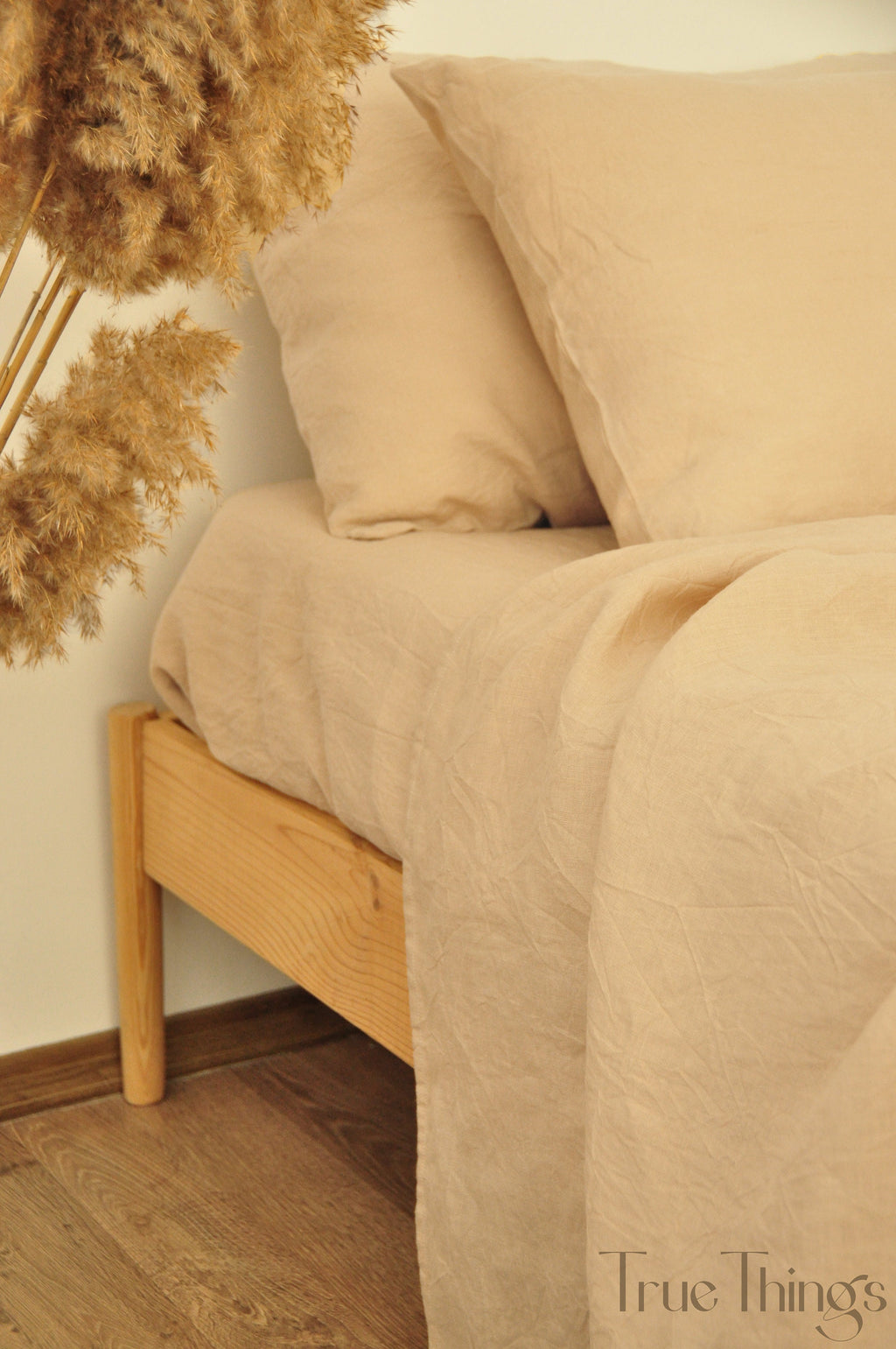 READY TO SHIP 1 Caramel linen flat sheet Flat sheet Softened linen sheet Stonewashed linen Linen bedsheet Farmhouse decor