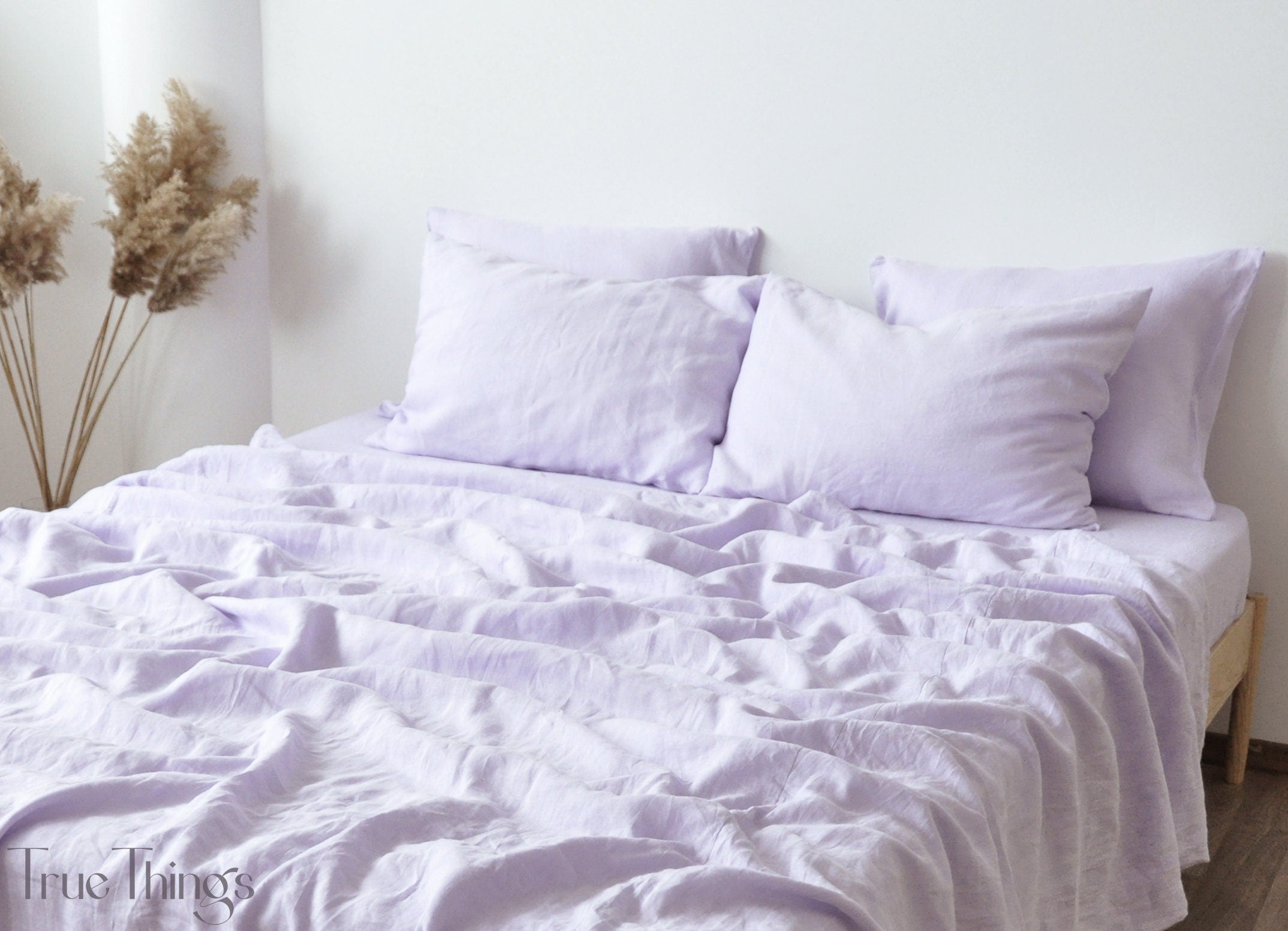 READY TO SHIP Lilac linen fitted sheet 1 Fitted sheet Softened linen sheet Stonewashed linen Linen bedsheet Pink fitted sheet