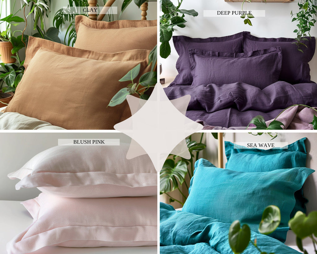READY TO SHIP from Florida 2 Gray sage linen Oxford sham Green gray sham pillow cover King Queen Standard Euro Decorative, Envelope closure