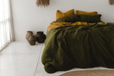 Ready to ship from Florida 1 Dark olive linen duvet cover 1 duvet cover