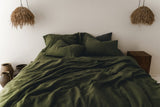 Ready to ship from Florida 1 Dark olive linen duvet cover 1 duvet cover