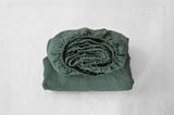 Ready to ship Pine green linen fitted sheet in King size
