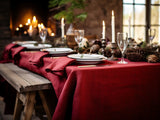Ready to ship from Florida 1 Maroon rectangle linen tablecloth