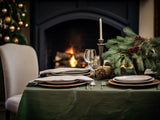 Ready to ship from Florida 1 Dark olive round linen tablecloth