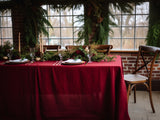Ready to ship from Florida 1 Maroon rectangle linen tablecloth