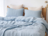 Ready to ship from Florida Us King sky blue linen duvet cover