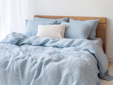 Ready to ship from Florida Us King sky blue linen duvet cover