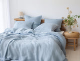 Ready to ship from Florida Us King sky blue linen duvet cover