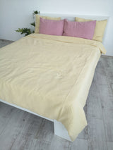 Ready to ship Pastel yellow linen duvet cover