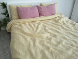 Ready to ship Pastel yellow linen duvet cover