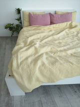 Ready to ship Pastel yellow linen duvet cover