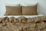 Ready to ship Taupe linen bedding set 1 Full Double Duvet cover and 2 Standard Pillowcases