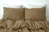 Ready to ship Taupe linen bedding set 1 Full Double Duvet cover and 2 Standard Pillowcases