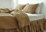 Ready to ship Taupe linen bedding set 1 Full Double Duvet cover and 2 Standard Pillowcases