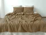 Ready to ship Taupe linen bedding set 1 Full Double Duvet cover and 2 Standard Pillowcases