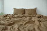 Ready to ship Taupe linen bedding set 1 Full Double Duvet cover and 2 Standard Pillowcases