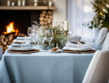 Ready to ship from Florida 1 Sky blue round linen tablecloth