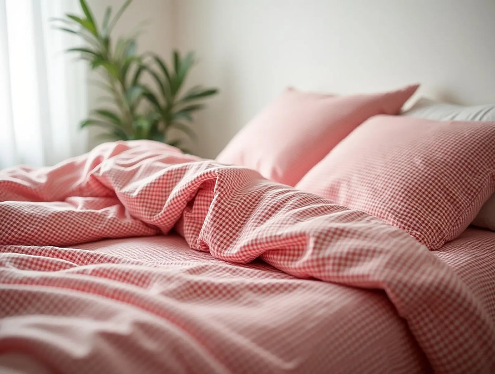 Parure de lit en coton vichy