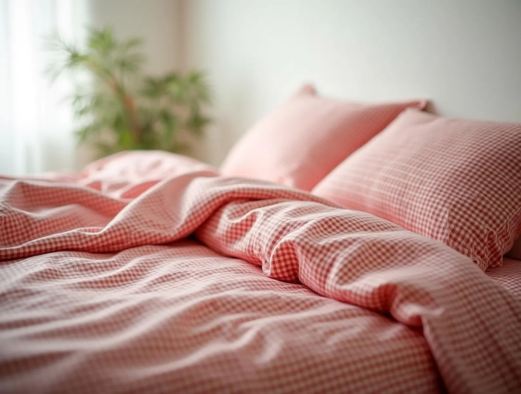 Parure de lit en coton vichy