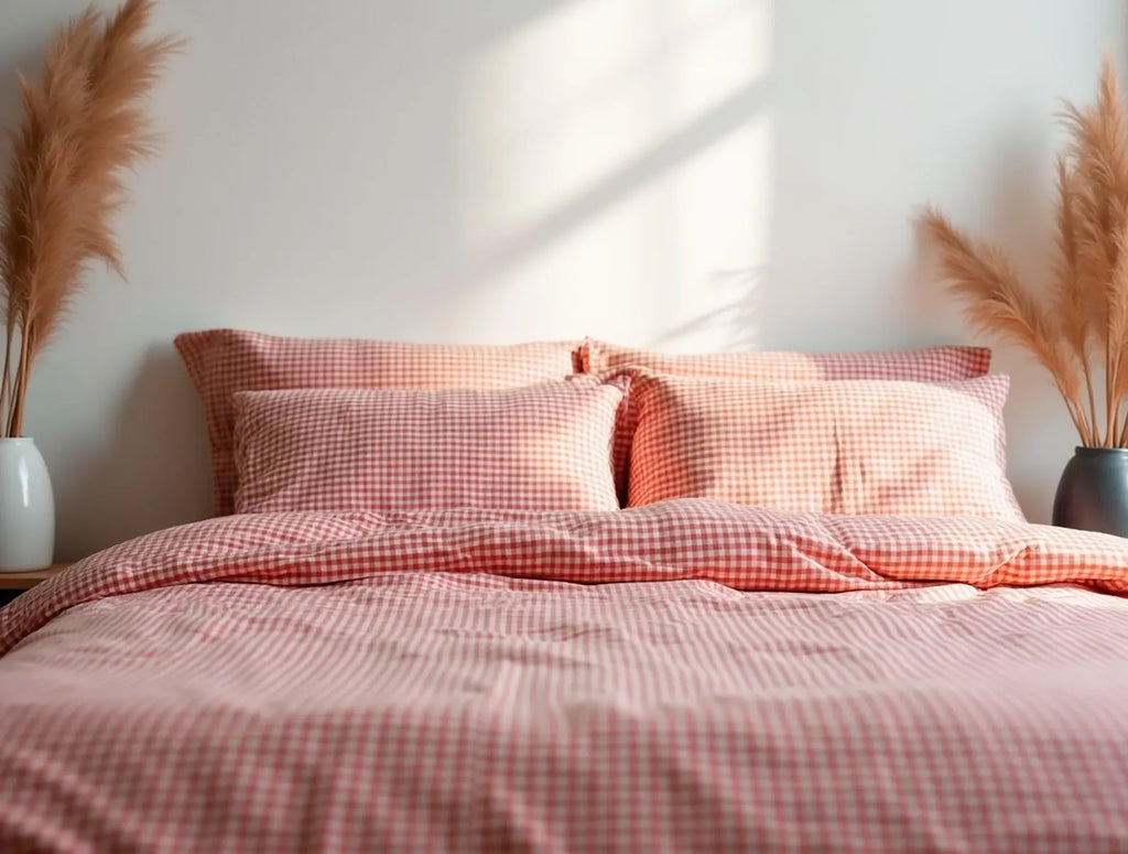 Parure de lit en coton vichy
