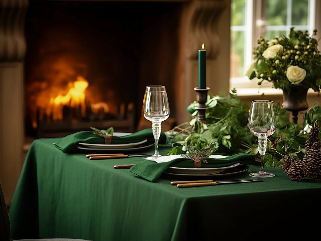 Holiday Forest green set of napkins