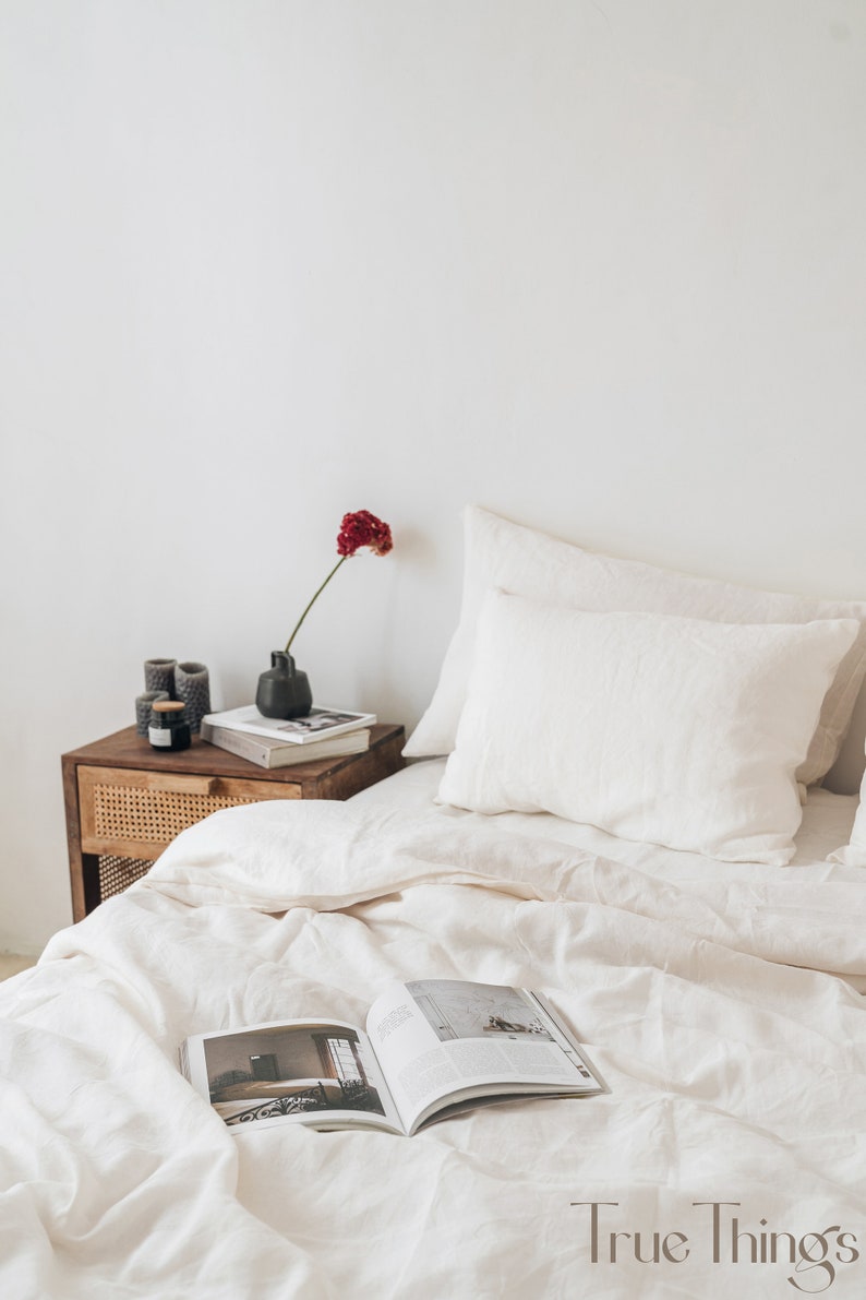 Ready to ship White linen duvet cover