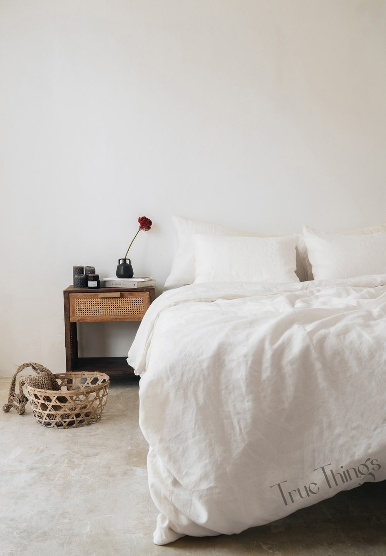 Ready to ship White linen duvet cover