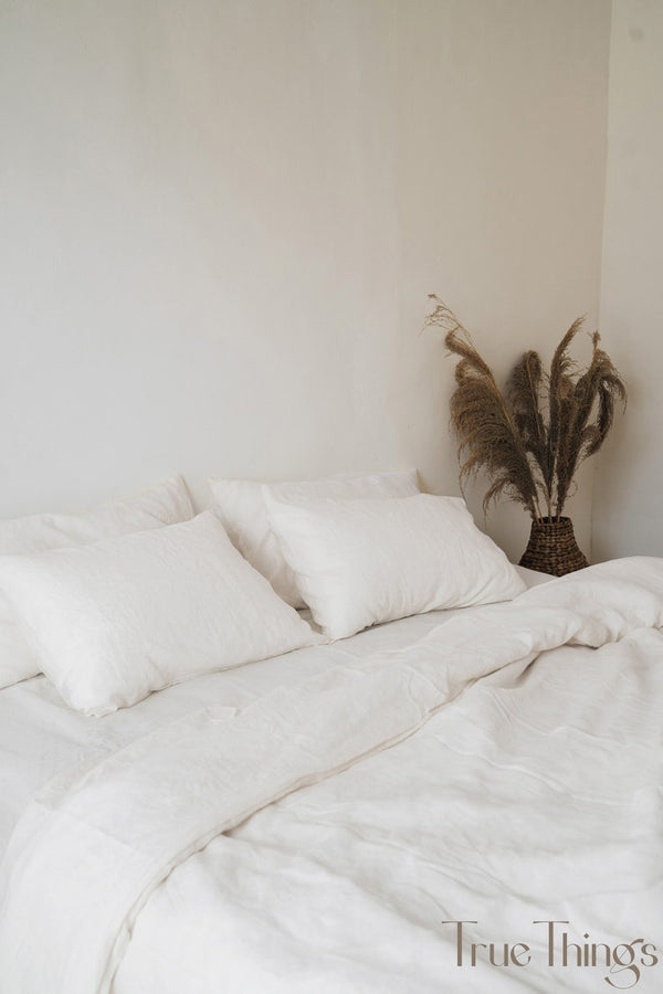 Ready to ship White linen duvet cover